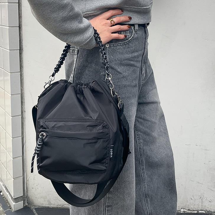 ショルダーバッグ レディース ハンドバッグ SOBIA 巾着 バケツ型 斜