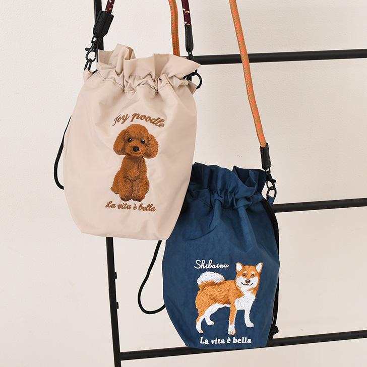 ショルダーバッグ レディース 軽い 斜めがけ アニマル刺繍 2way コード