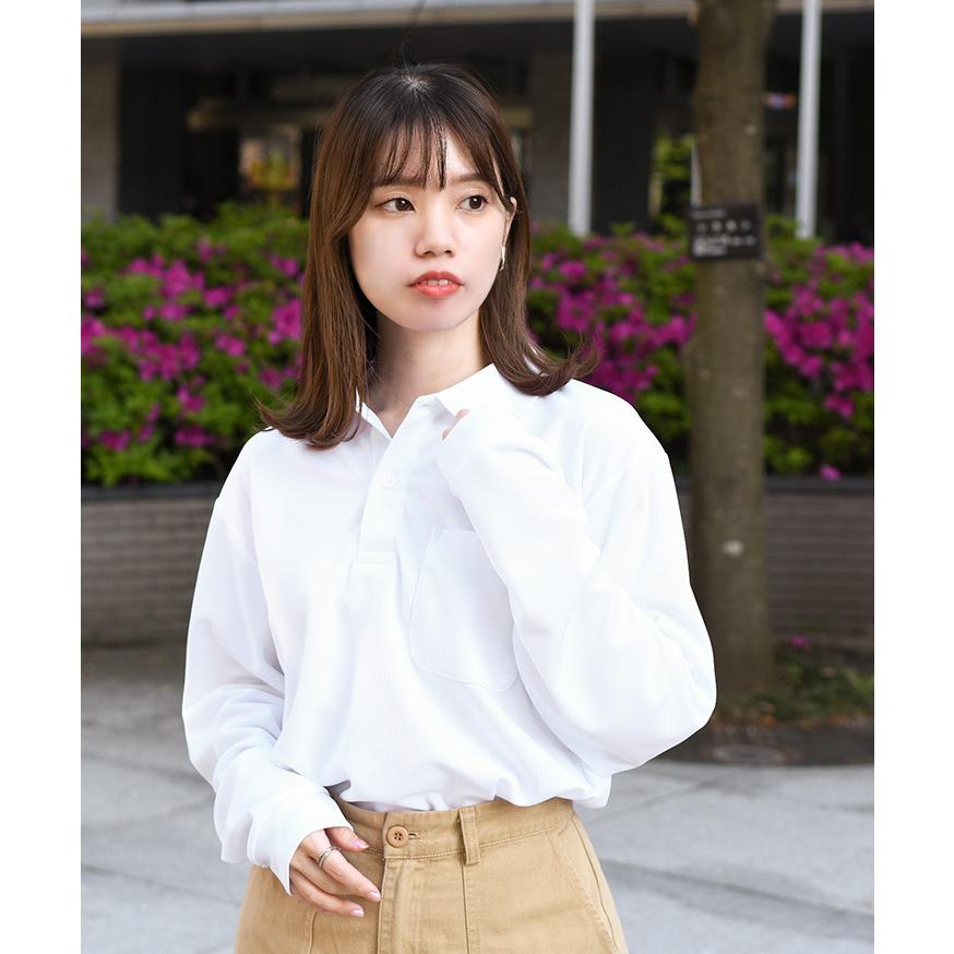 ポロシャツ メンズ レディース 長袖 ゴルフ ドライ ポケット 吸汗速乾