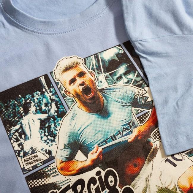 RE-TAKE(リテイク) アグエロ Comic Tシャツ(スカイ) |  | 01