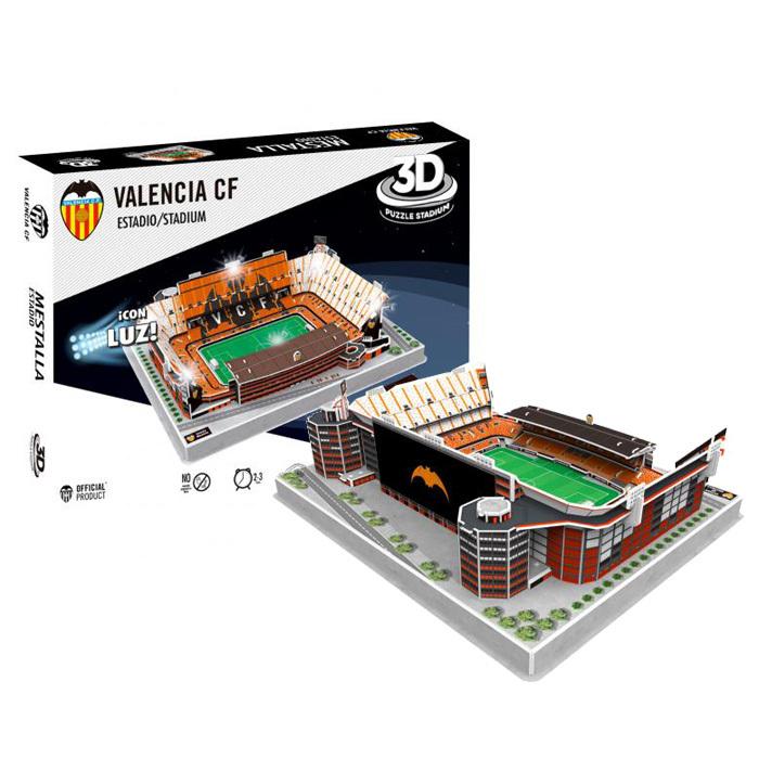 本物◆ 新しい バレンシア オフィシャル スタジアム メスタージャ 3D パズル ver.2 LEDスタジアム電飾付き Nanostad ナノスタッド