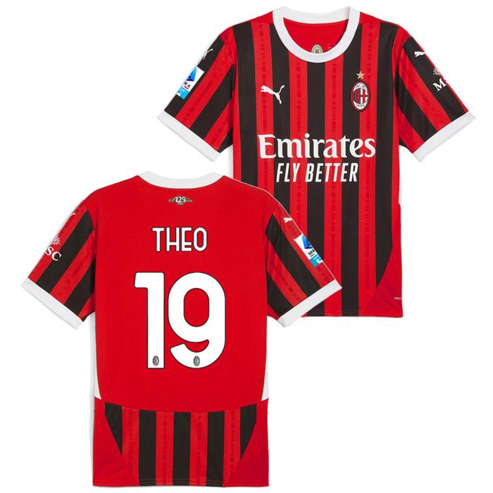 24/25 AC MILAN ホームユニフォーム テオ・エルナンデス PUMA ○ACミラン 24-25 ホーム 半袖 ユニフォーム No.19 テオ