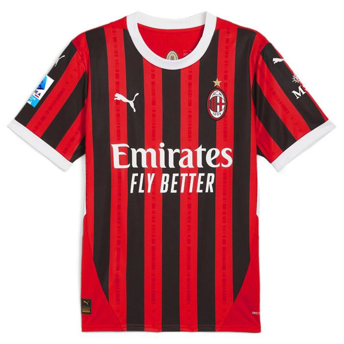 ●ACミラン 24-25 ホーム 半袖 ユニフォーム No.90 エイブラハム+セリエAパッチ付き【PUMA/プーマ】(774979-01/90A-serie) | PUMA | 01