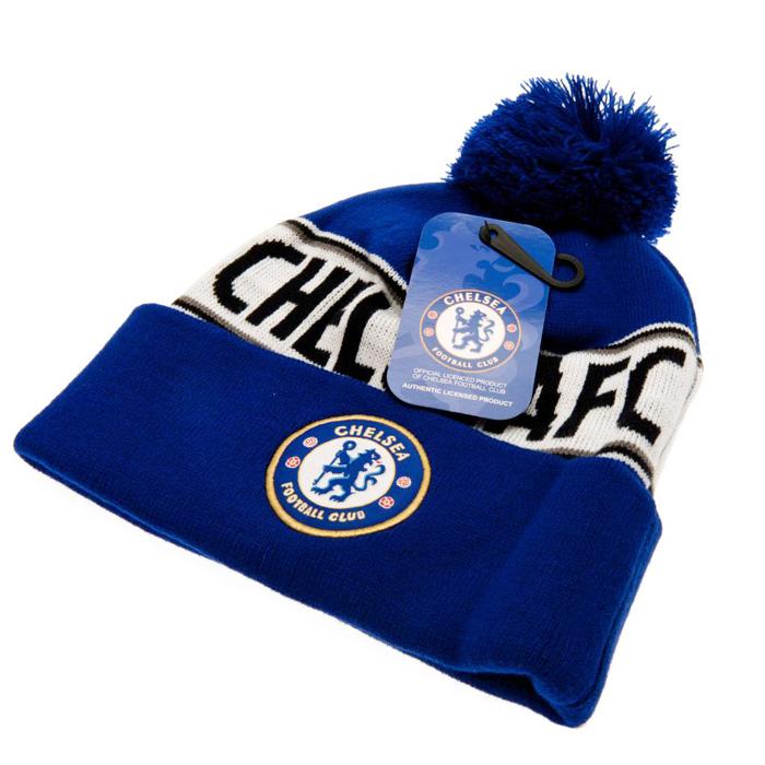 チェルシー オフィシャル ボンボン付き ニットキャップ TEXT(ブルー) |  | 01