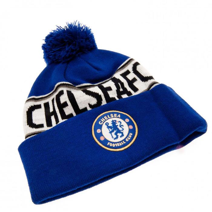チェルシー オフィシャル ボンボン付き ニットキャップ TEXT(ブルー) |  | 02