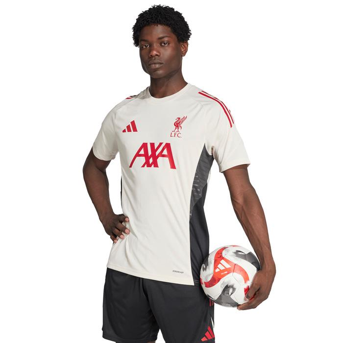 リバプール 25-26 TIRO25 トレーニングジャージー半袖＆ショーツ 上下セット(ベージュ×ブラック)【adidas/アディダス】(JV6574&JV6575) | adidas | 01