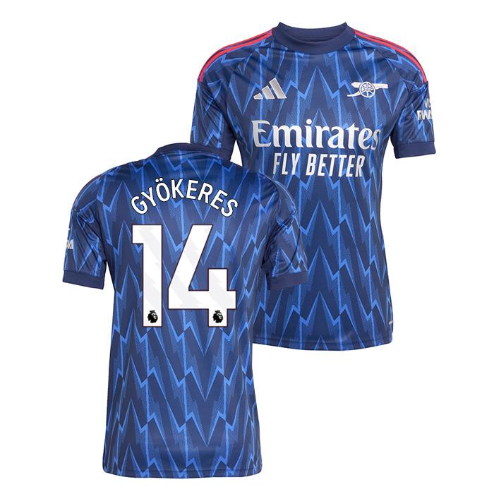 新品25-26 アーセナル アウェイ ユニフォーム 半袖 14番 ギケレシュ adidas ○アーセナル 25-26 アウェイ 半袖 ユニフォーム No.14