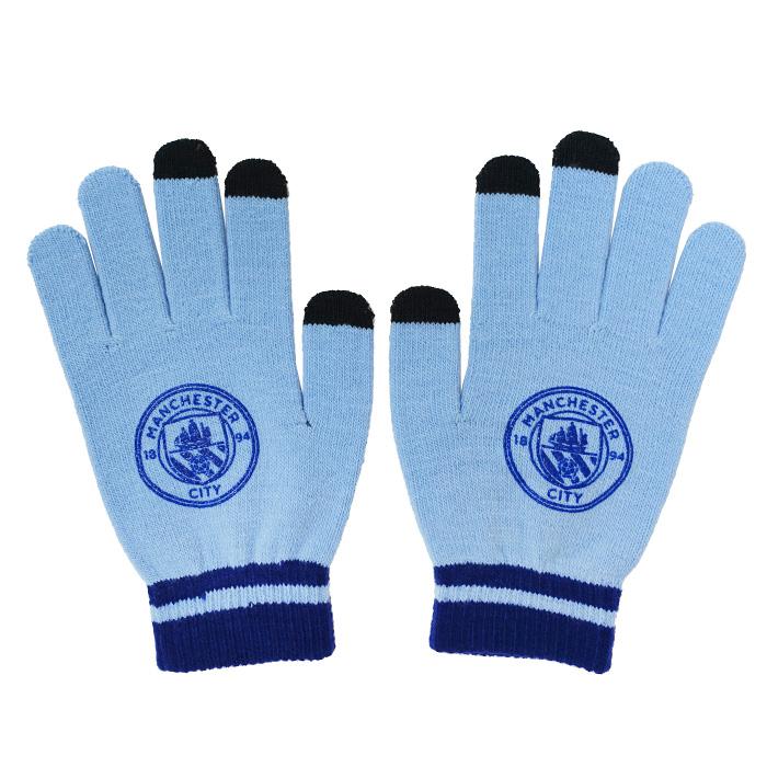 マンチェスターシティ オフィシャル スマホ対応 ニットグローブ(スカイブルー)(MC87790) | 