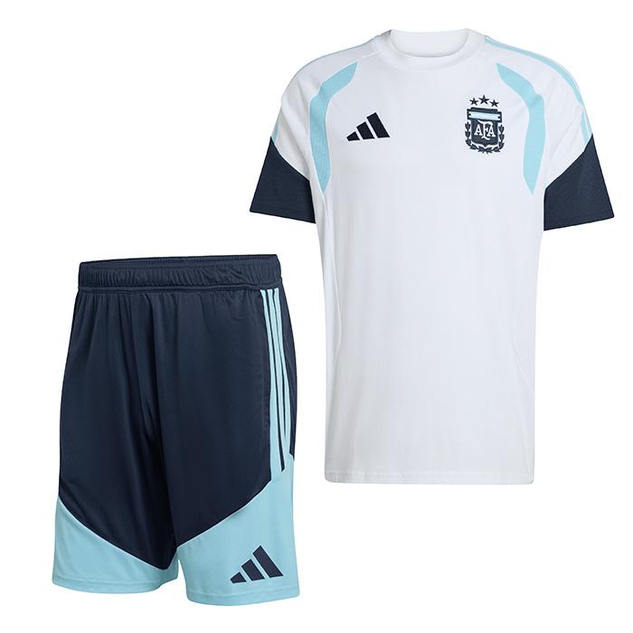 アルゼンチン代表 2026 TIRO26 トレーニングジャージー半袖＆ショーツ 上下セット(ホワイト×ネイビー)【adidas/アディダス】(JY7029&JY7031) | adidas