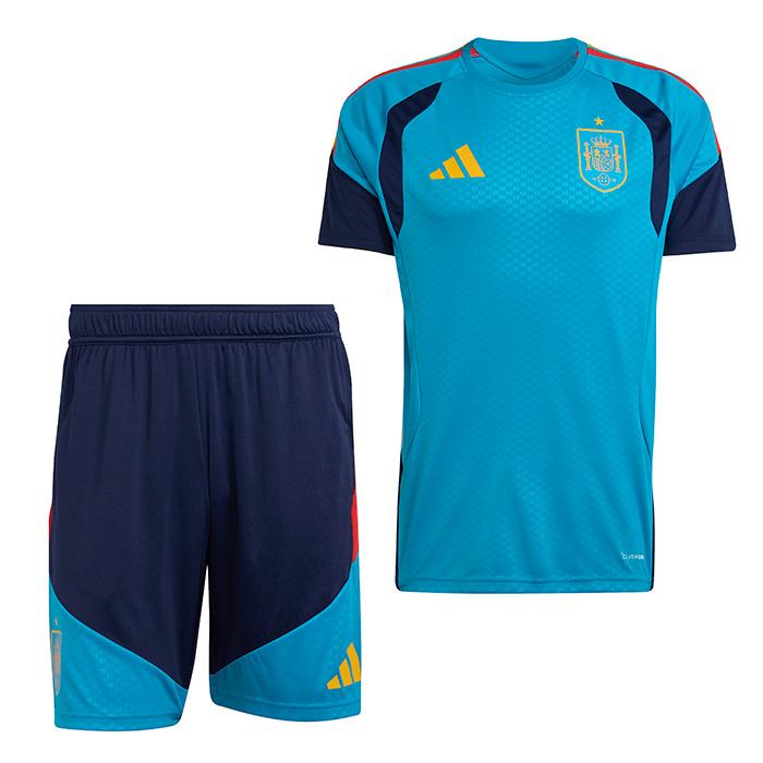 スペイン代表 2026 TIRO26 トレーニングジャージー半袖＆ショーツ 上下セット(ブルー×ネイビー)【adidas/アディダス】(KA8193&KA8189) | adidas