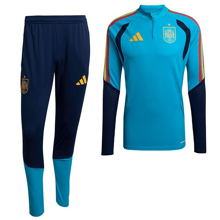 スペイン代表 2026 TIRO26 1/4 ZIPトレーニング トップ長袖&パンツ 上下セット(ホワイト×グリーン)【adidas/アディダス】(KA8196&KA8198) | adidas