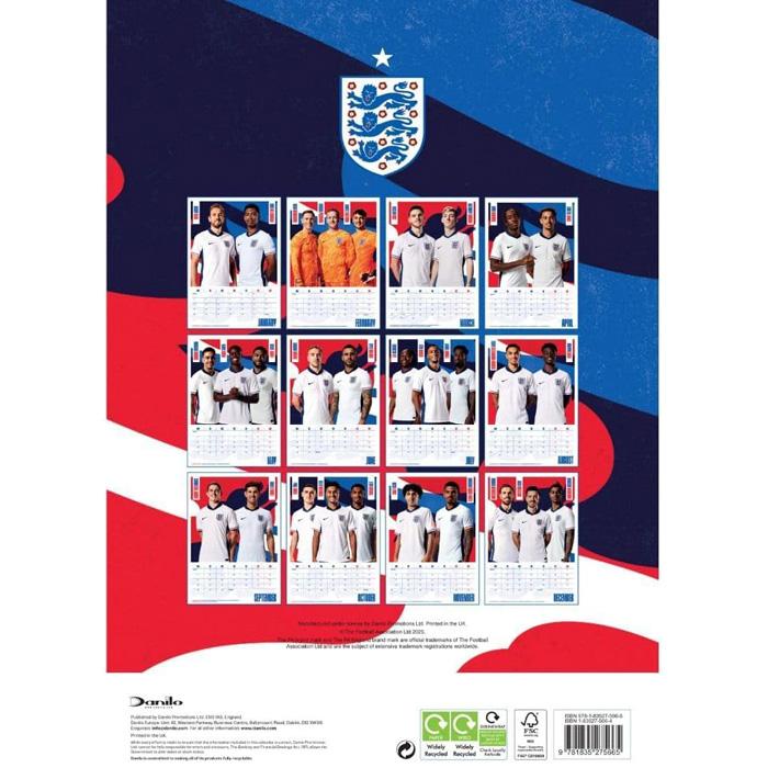 イングランド代表 オフィシャル 2026 壁掛け A3 カレンダー |  | 03
