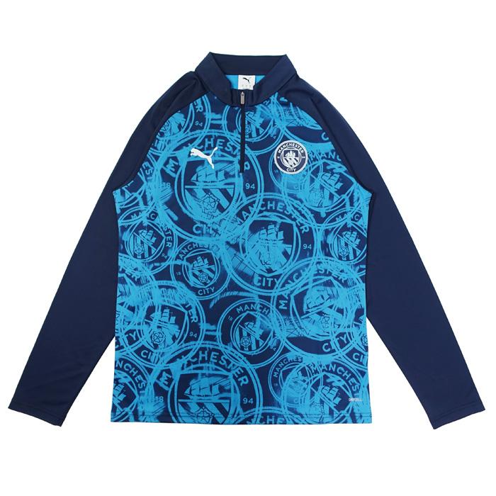 マンチェスターシティ 25-26 プレマッチ 1/4ジップトップ(ネイビー×スカイ)【PUMA/プーマ】(785781-04) | PUMA