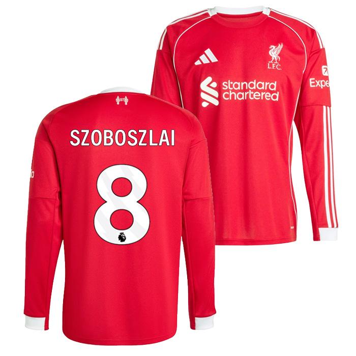 ●リバプール 25-26 ホーム 長袖 ユニフォーム No.8 ソボスライ【adidas/アディダス】(JV6456/8S_WH) | adidas