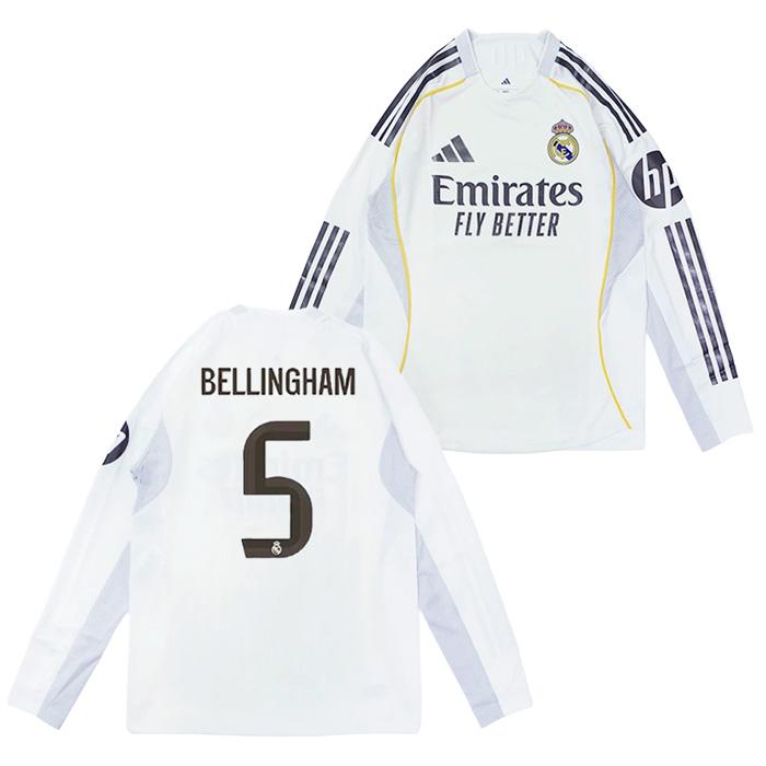 ○レアルマドリード 25-26 ホーム 長袖 オーセンティック ユニフォーム No.5 ベリンガム【adidas/アディダス】(JN8866/5B) | adidas
