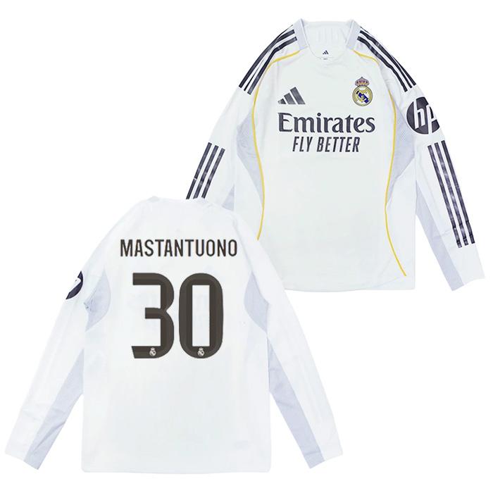 ○レアルマドリード 25-26 ホーム 長袖 オーセンティック ユニフォーム No.30 マスタントゥオーノ【adidas/アディダス】(JN8866/30M) | adidas