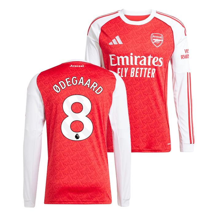 ●アーセナル 25-26 ホーム 長袖 ユニフォーム No.8 ウーデゴール【adidas/アディダス】(JI9536/8O_WH) | adidas