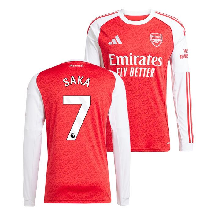 ●アーセナル 25-26 ホーム 長袖 ユニフォーム No.7 サカ【adidas/アディダス】(JI9536/7S_WH) | adidas