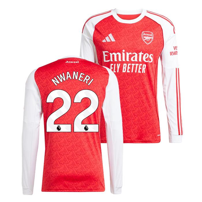 ●アーセナル 25-26 ホーム 長袖 ユニフォーム No.22 ヌワネリ【adidas/アディダス】(JI9536/22N_WH) | adidas
