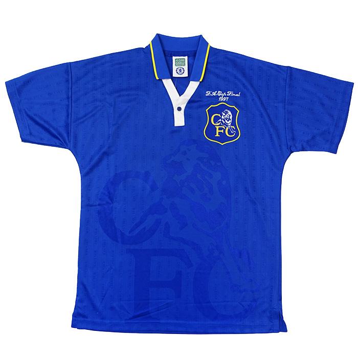 ●チェルシー 1997 ホーム 半袖 レトロ ユニフォーム FAカップ FINAL (復刻モデル)【SCORE DRAW/スコアドロー】(CHEL97HFACFPYSS) | 