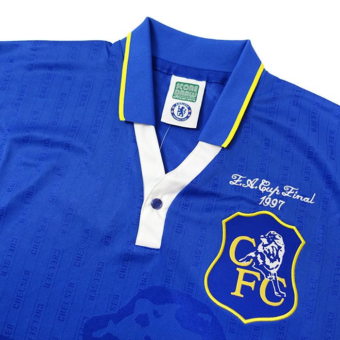 ●チェルシー 1997 ホーム 半袖 レトロ ユニフォーム FAカップ FINAL (復刻モデル)【SCORE DRAW/スコアドロー】(CHEL97HFACFPYSS) |  | 02