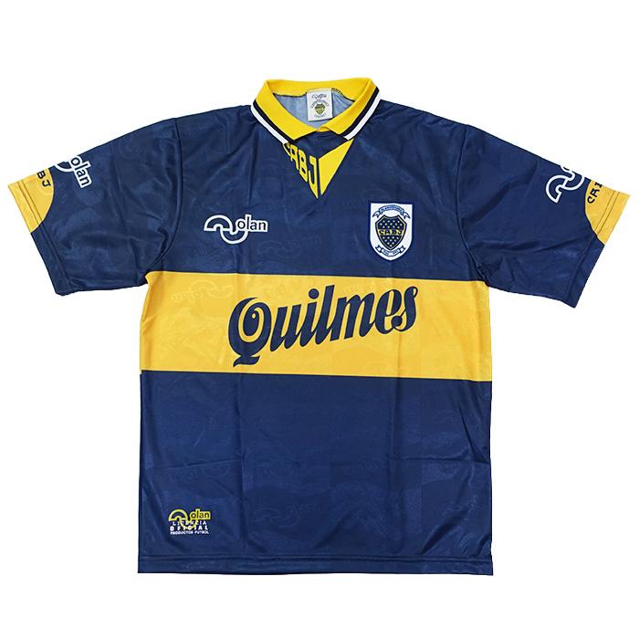 ●ボカ・ジュニアーズ 95-96 Quilmes ホーム 半袖 90周年記念 レトロ ユニフォーム (復刻モデル)【olan/オーラン】(5107BJH9596Q) | 