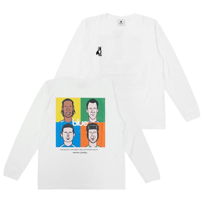 ●soccer junky(サッカージャンキー) blue ロングスリーブ Tシャツ(ホワイト)(SJ25B79-1) | SoccerJunky