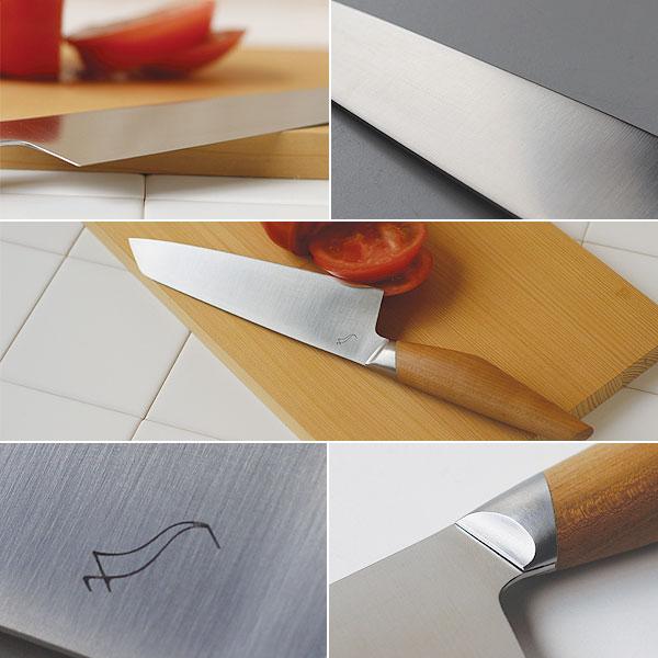 文化包丁 スミカマ kasane かさね／包丁置きプレゼント（カサネ 三徳包丁 両刃 贈り物 贈答品 ステンレス ヤマザクラ）の画像