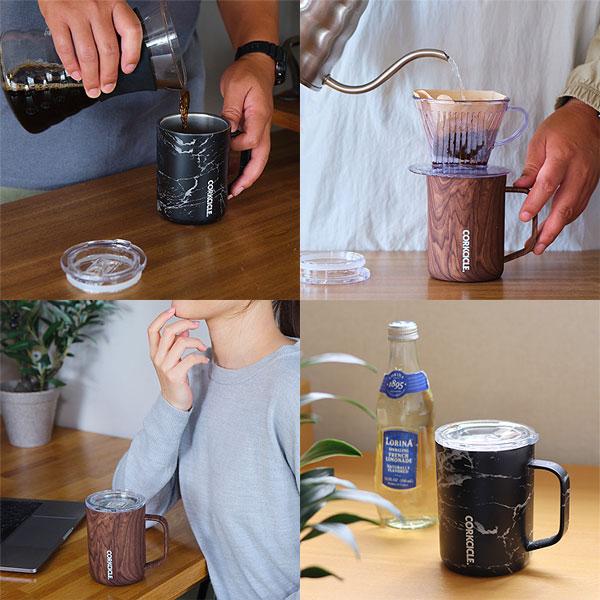 CORKCICLE コークシクル 16oz コーヒーマグ Origns（コップ コーヒーカップ BPAフリー アウトドア オフィス 木目 ウッド 大理石）｜fci｜09