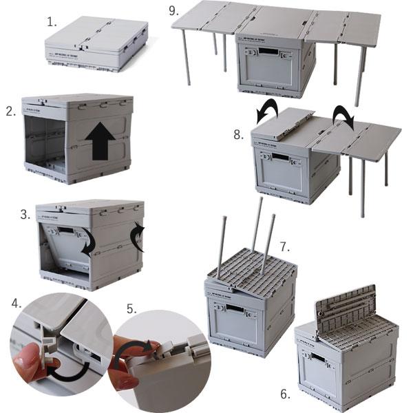 AMP MULTIBOX マルチボックス（キャンプ アウトドア 簡易テーブル マルチボックス 収納ボックス ストック収納 コンパクト ） |  | 09