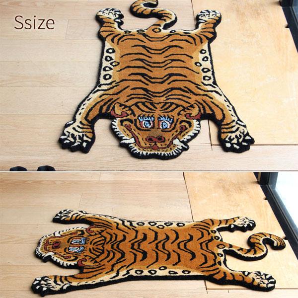 ヴィンテージ トライバルラグチベット絨毯　tiger picture rug DETAIL（ディテール） Tibetan Tiger Rug チベタンタイガーラグ（玄関