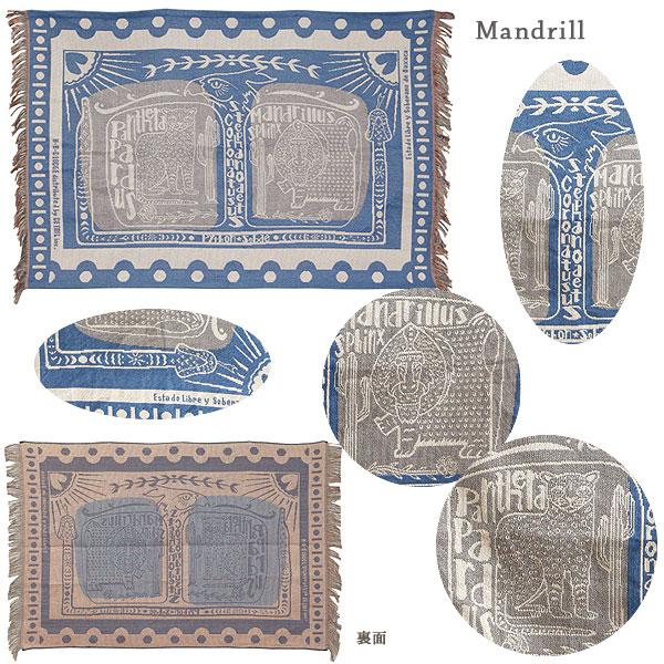 OAX Throwket オアハカ スローケット SMALL（ブランケット マット メキシコ ウッドカービング マンドリル カリフォルニア グリズリーベア 市松模様） | DETAIL | 04