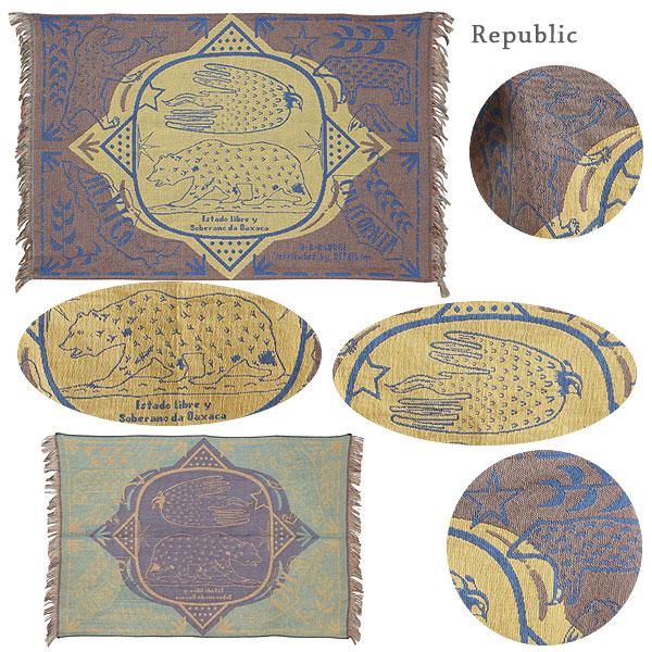 OAX Throwket オアハカ スローケット SMALL（ブランケット マット メキシコ ウッドカービング マンドリル カリフォルニア グリズリーベア 市松模様） | DETAIL | 05