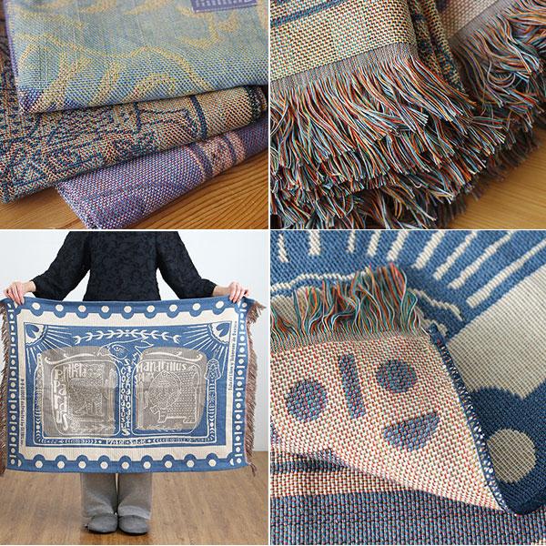 OAX Throwket オアハカ スローケット SMALL（ブランケット マット メキシコ ウッドカービング マンドリル カリフォルニア グリズリーベア 市松模様） | DETAIL | 09