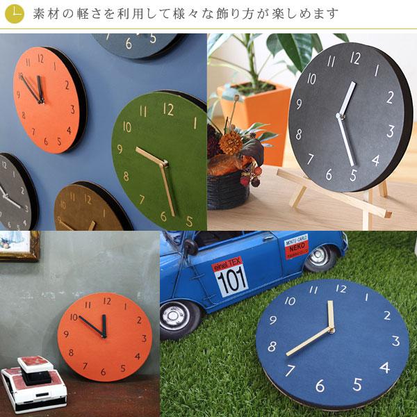 サンドウィッチ レトロレザークロック（フェイクレザー 革 軽量 掛時計