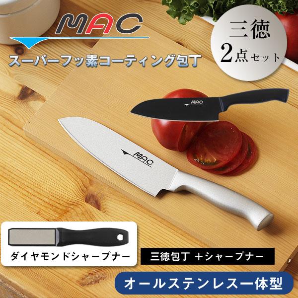 完売 Mac マック スーパーフッ素コーティング包丁 三徳2点セット 包丁置きプレゼント 新品 Api Komes Com Br