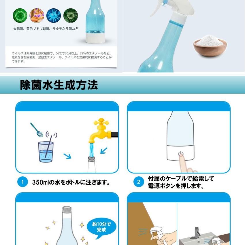 電解次亜水 生成器 除菌 消毒 殺菌 消臭 スプレー 次亜塩素水 水 塩