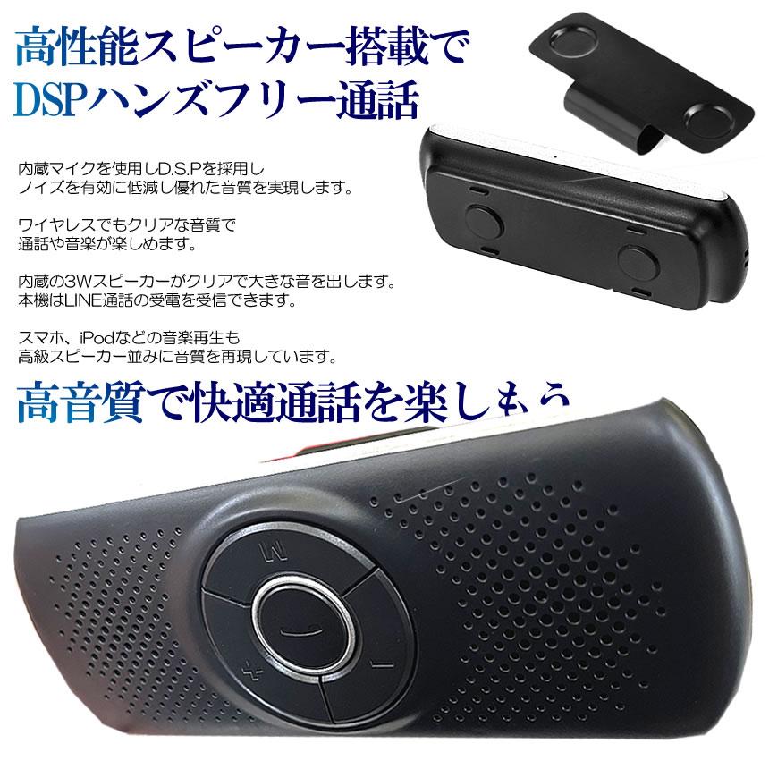 スピーカー 車用 サンバイザー Bluetooth ポータブル ハンズフリー