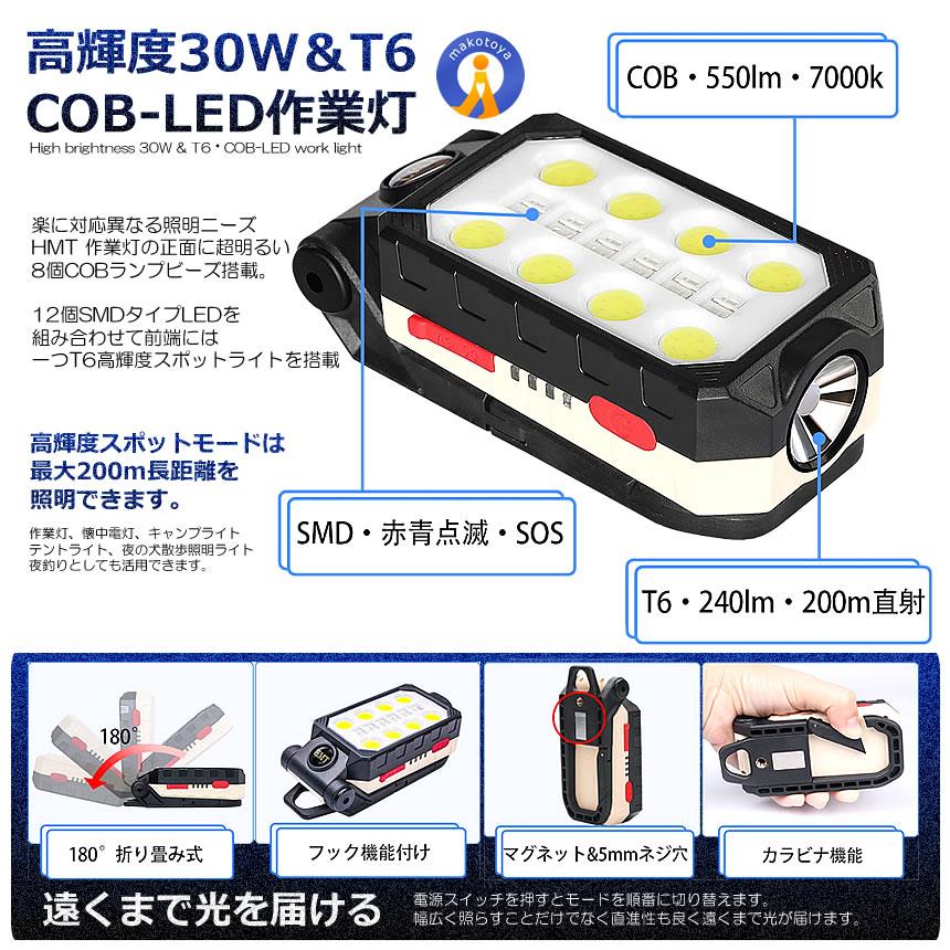 折り畳み式 作業灯ワークライト 超多機能  led懐中電灯 USB充電式 ハンディライト マグネット 夜間 緊急対応 夜釣り 軽量 4つ点灯モード YOSAWAR｜fcl-plus｜03