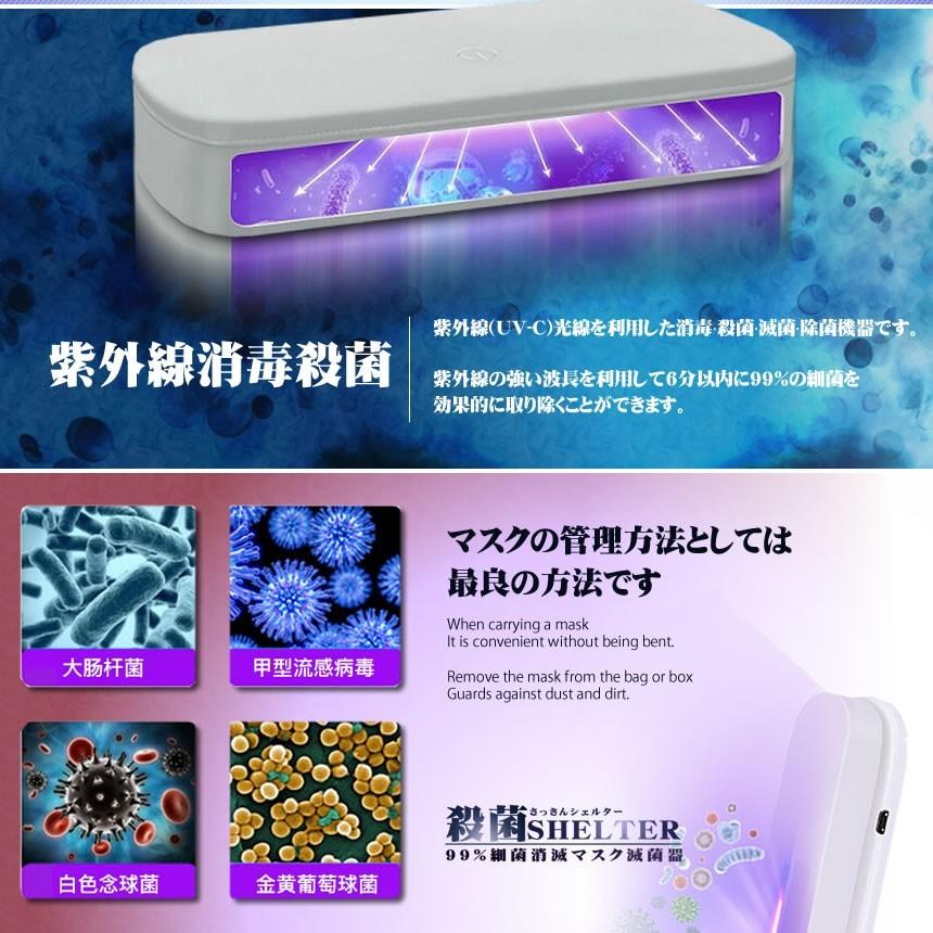 10秒即効 99%細菌消滅 紫外線除菌器 USB充電 殺菌シェルター 紫外線殺菌 99% 細菌消滅 除菌器ケース 紫外線洗浄器
