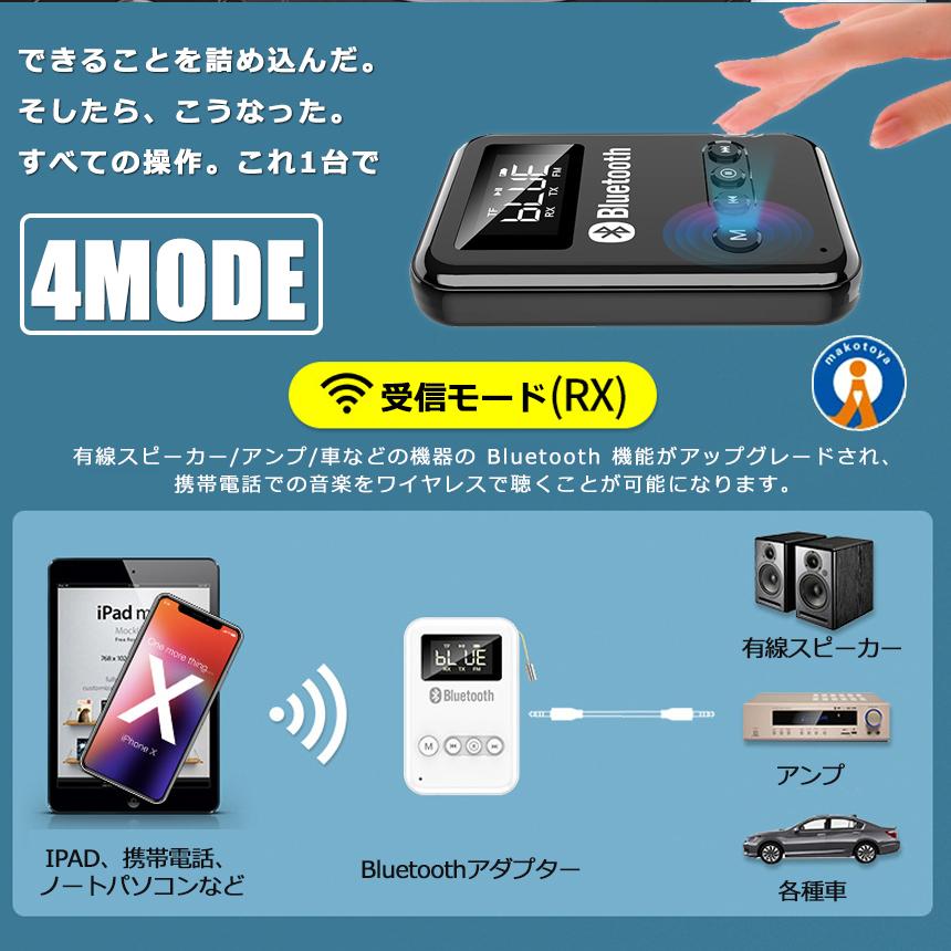 2個セット ブルートゥース トランスミッター レシーバー アダプター Bluetooth 5.0 送信機 受信機 USB ワイヤレス 車 テレビ スピーカー FMTORAN｜fcl-plus｜03