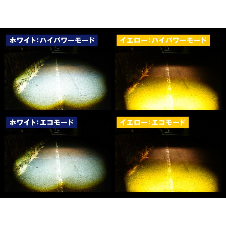 fcl. バイク フォグランプ led 2色切り替え 調光式 ホワイト イエロー