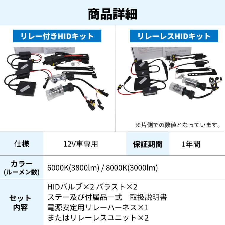 h4 hid キット 55w HID ハロゲン hid h4 hi lo ヘッドライト hidキット リレー リレーレス  H4 Hi/Lo 6000k 8000k リレー付き fcl エフシーエル｜fcllicoltdshy｜22