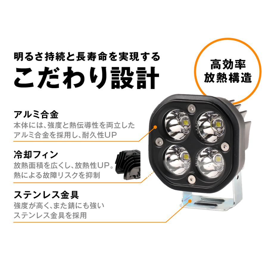 fcl. led ワークライト 作業灯 補助灯 投光器 防水 12v イエロー 黄色