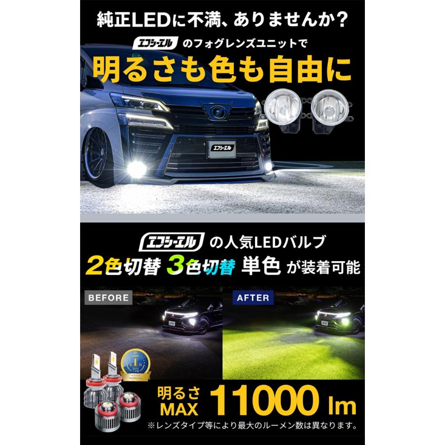 フォグランプ ユニット レンズ 後付け 純正led 交換 クリア 汎用 補修用 トヨタ 日産 スズキ 三菱 ダイハツ ホンダ | fcl. | 06