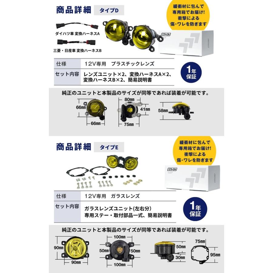 fcl. フォグランプ ユニット レンズ 後付け 純正led 交換 イエロー