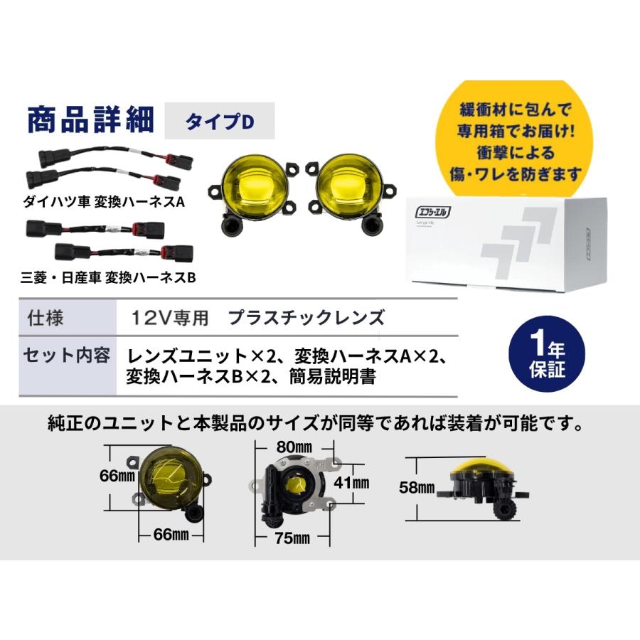 fcl. フォグランプ ユニット レンズ 後付け 純正led 交換 イエロー