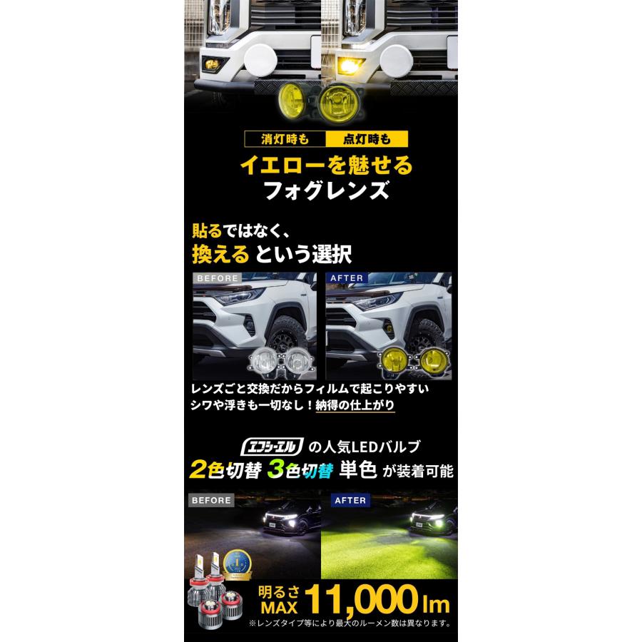 fcl. フォグランプ ユニット レンズ 後付け 純正led 交換 イエロー