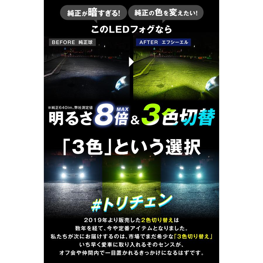 fcl. l1b フォグランプ 3色 led イエロー 黄色 ライムイエロー ブルー