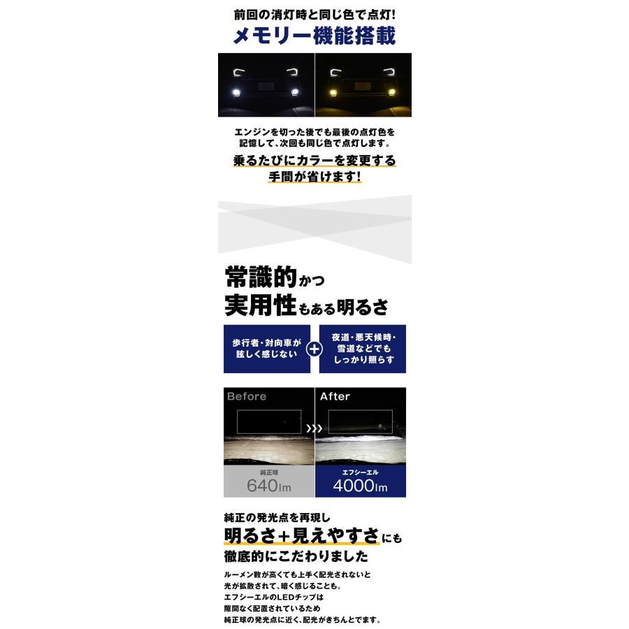 fcl. ハイエース200系 led フォグランプ 2色切り替え psx26w 4型 5型 6